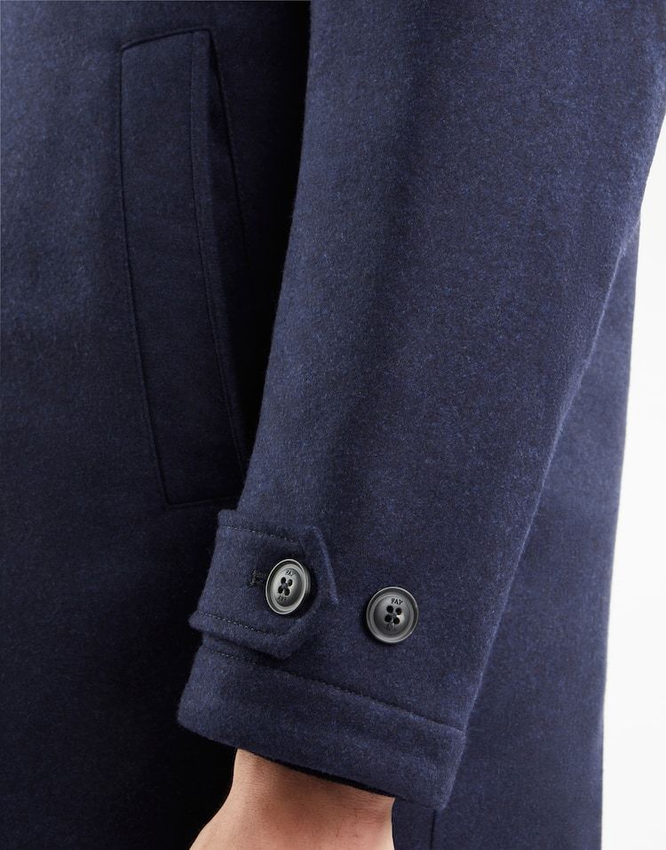 Fay Long-sleeved Coat In Blue