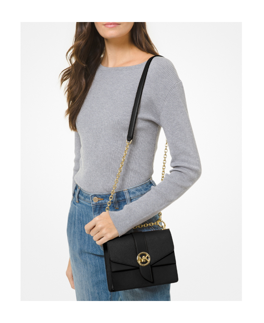 Michael Michael Kors Medium Logo-plaque Shoulder Bag In Black