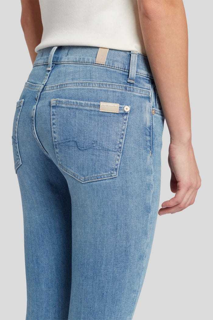 7 For All Mankind Slim Illusion Bootcut Cotton Jeans In Blue