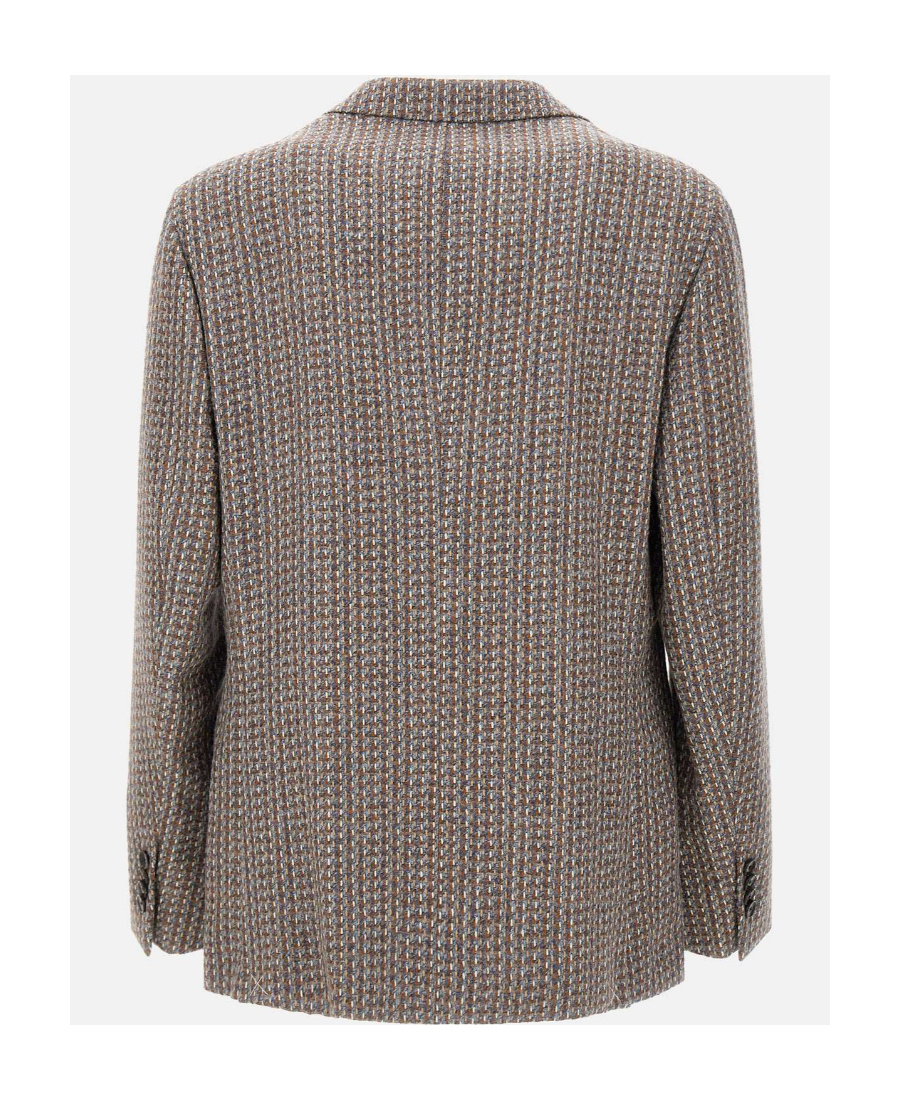 Etro Mixed Wool Jacket In Brown