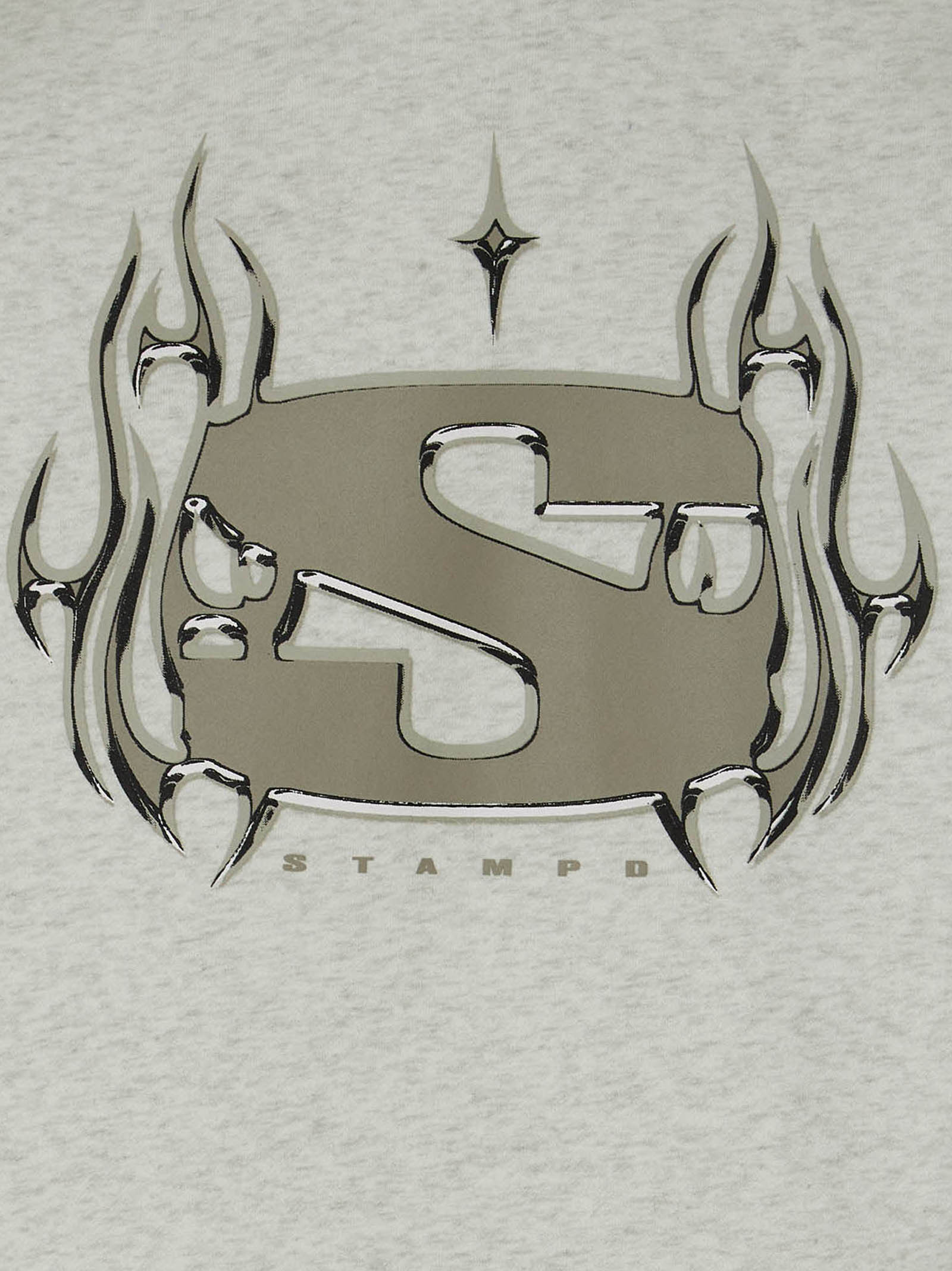 Stampd Grey Chrome Flame Sweatshirt In Gray