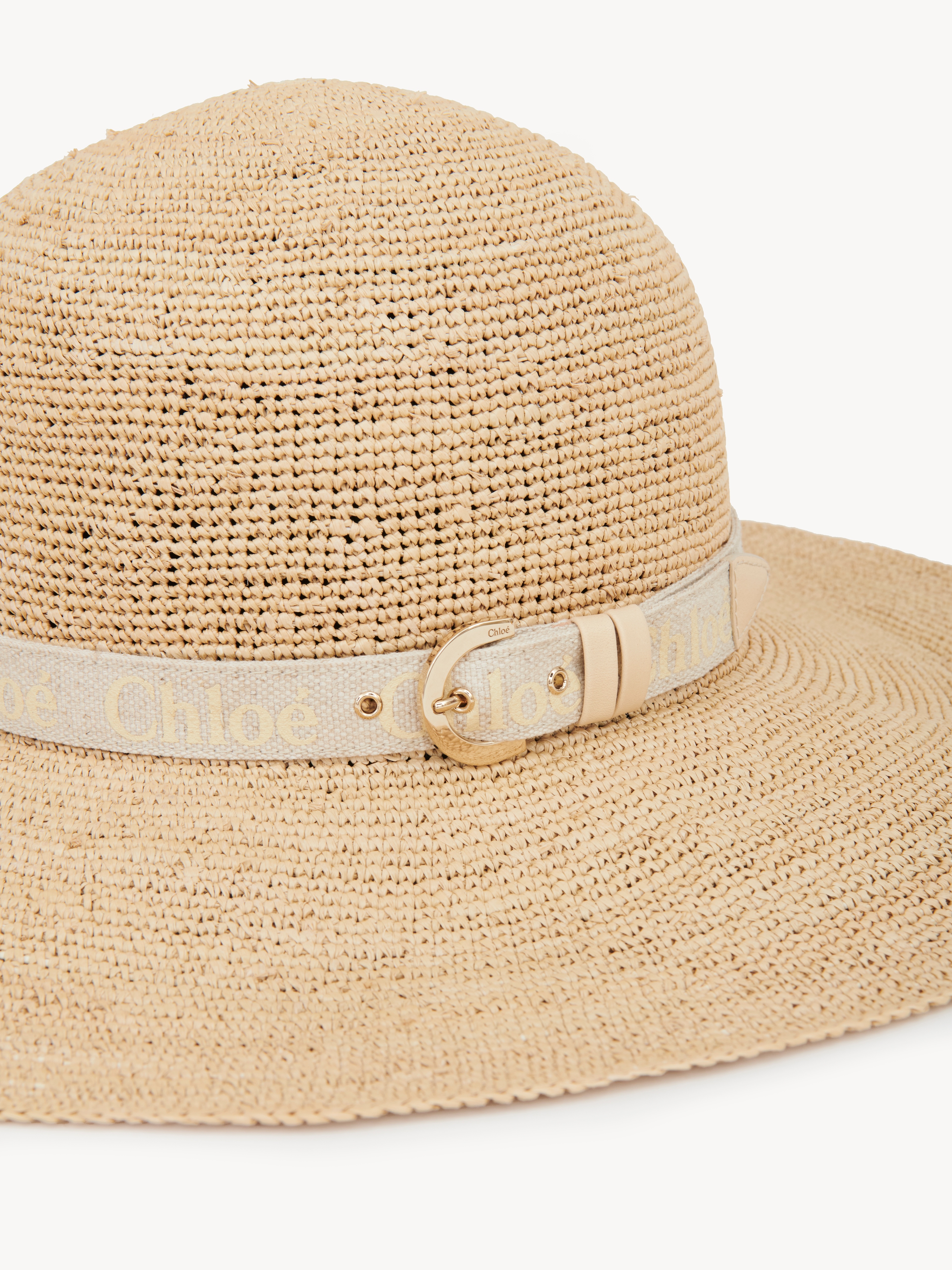 Chloé Interwoven Straw Hat In Nude