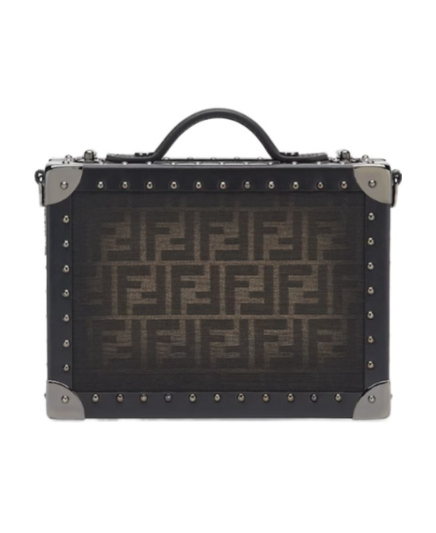 FENDI BROWN FF FABRIC SUITCASE