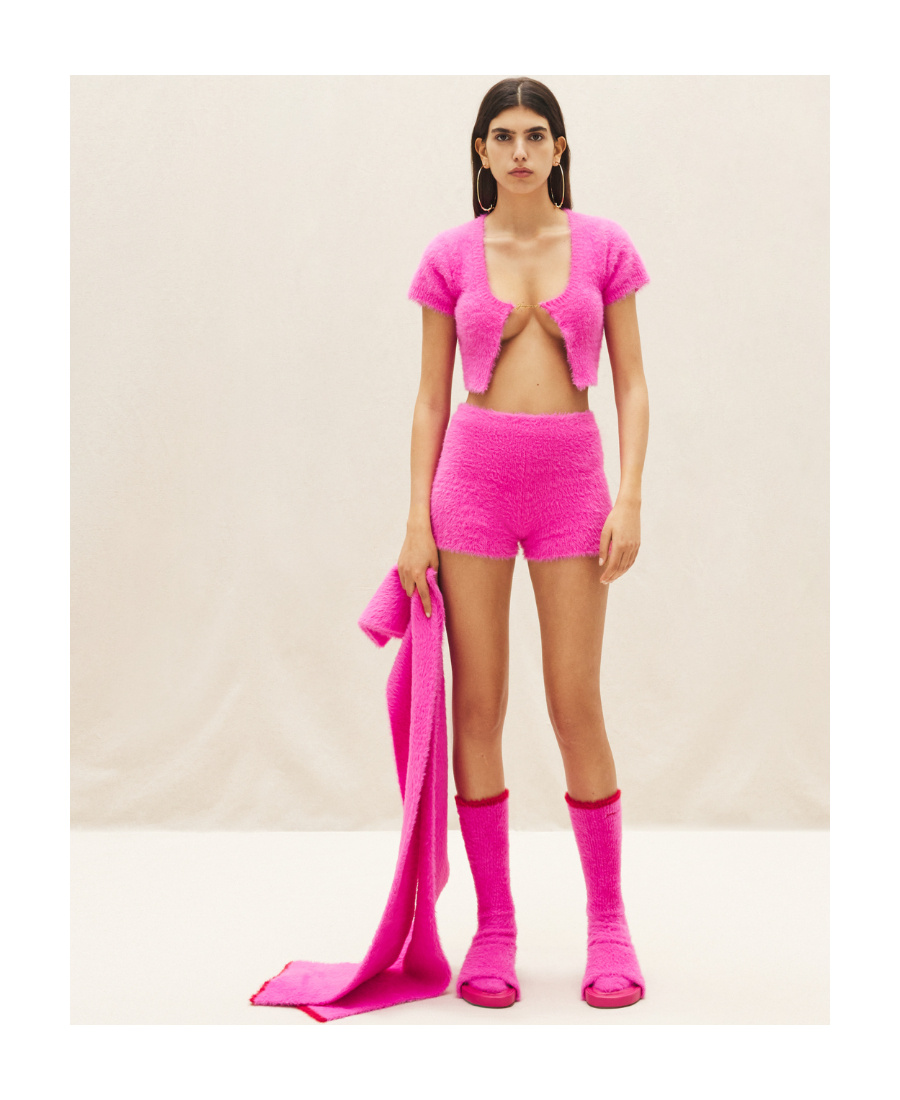 Jacquemus Knitted Shorts In Pink