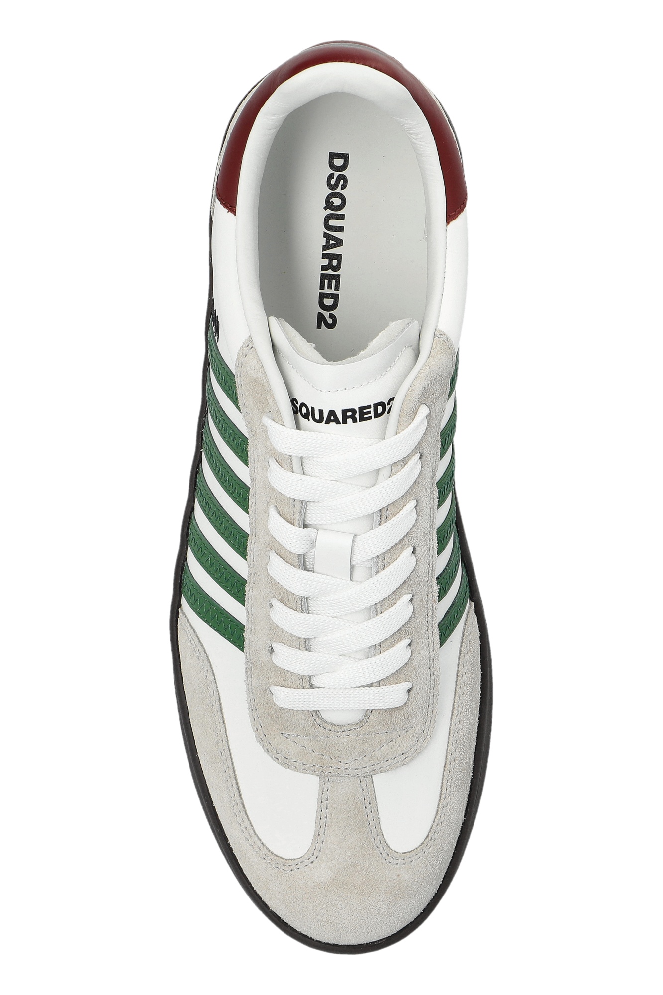 Dsquared2 White Leather Sneakers With Side Stripe Detailing In White