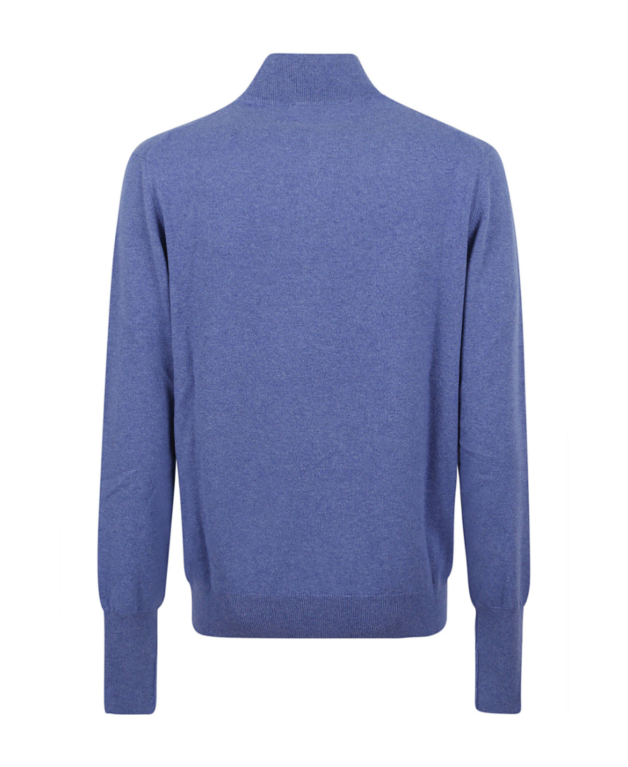 Ballantyne Half-zip Cashmere Jumper In Blue