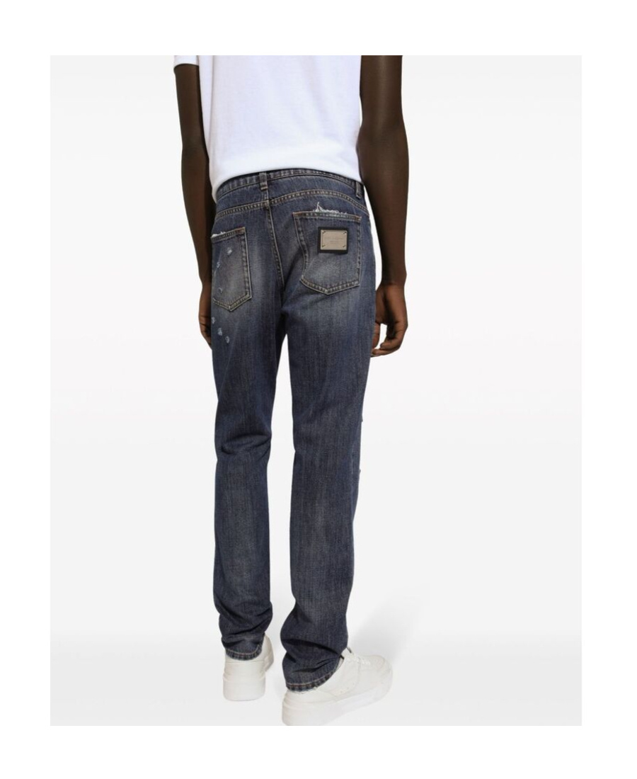 Dolce & Gabbana Straight-leg Cotton Jeans In Black