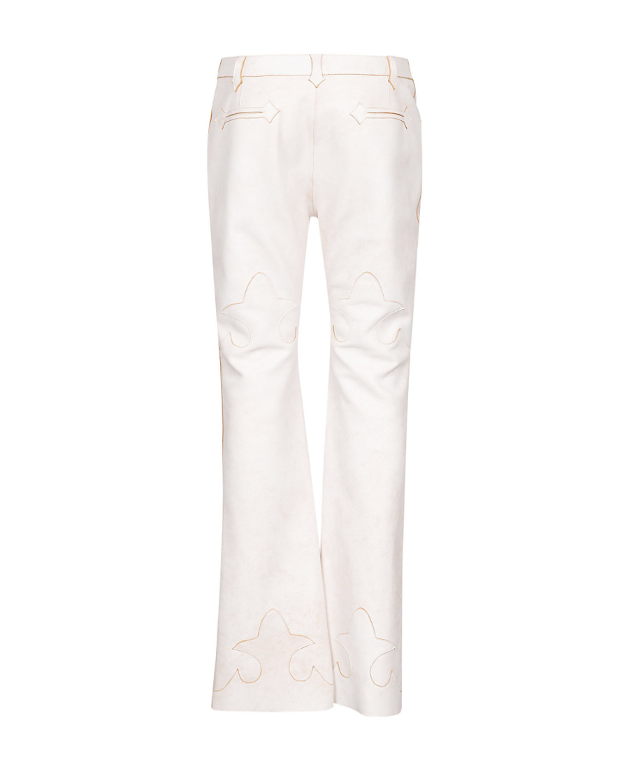 Acne Studios Spliced Leather Trousers In White