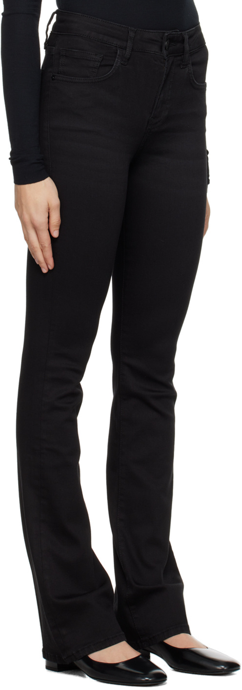 Shop Frame Le Mini Boot Slim-fit Jeans In Black