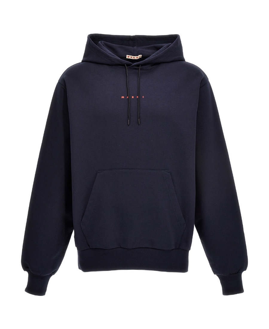Marni Long Sleeved Hooded Sweatshirt In Black