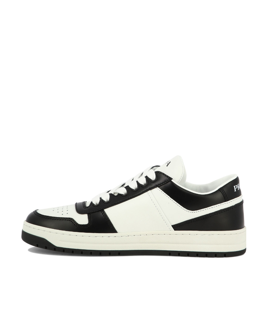 Prada Downtown Sneaker Aus Perforiertem Leder In White