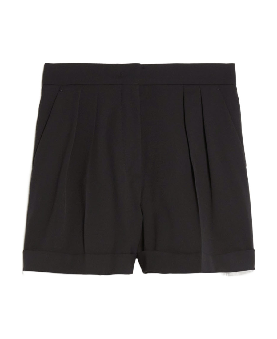 Max Mara Turn-up Pleated Shorts In Black