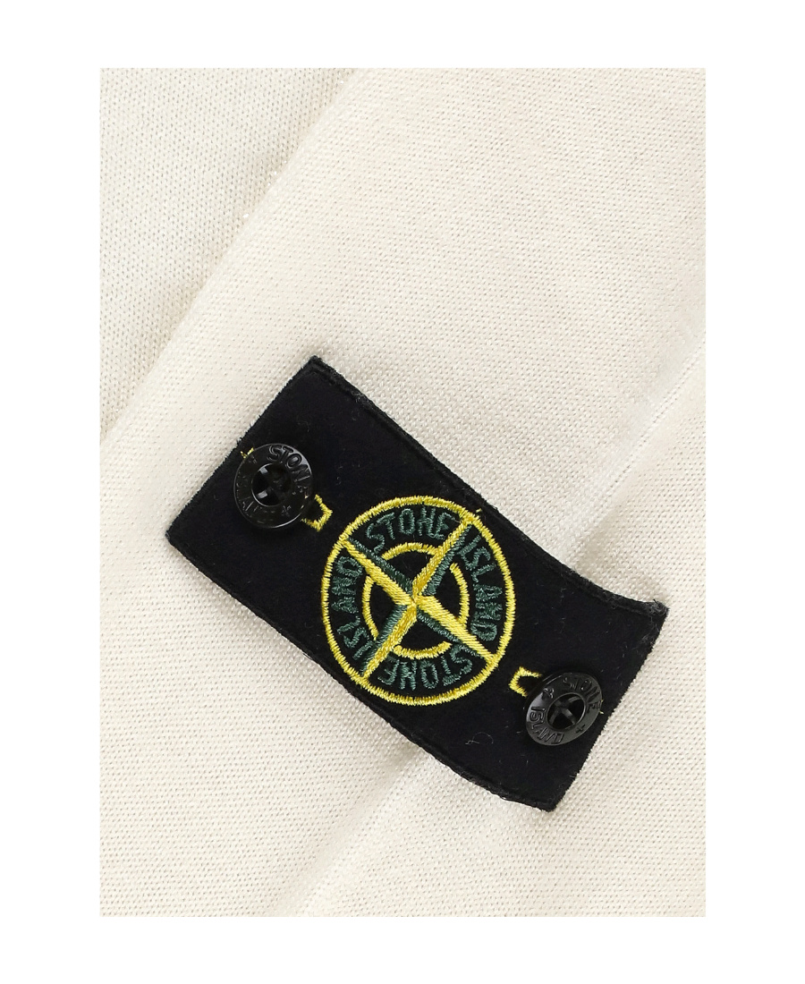Stone Island Compass-motif Virgin Wool Jumper In Nude