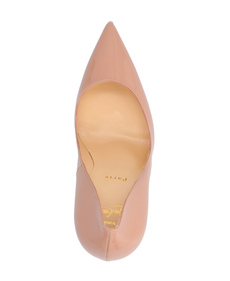 Christian Louboutin Sporty Pointed Toe Patent Pumps In Nude