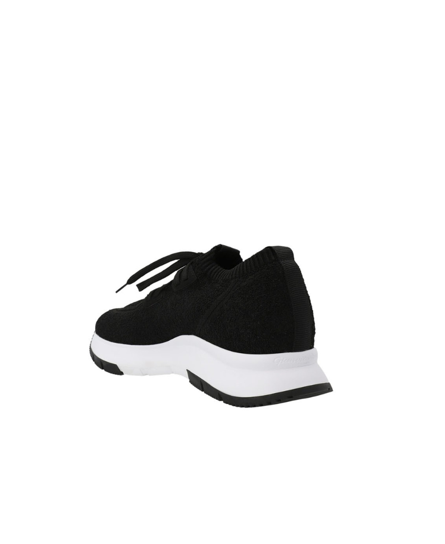 Gianvito Rossi Glover Stretch Knit Low-top Sneakers In Black