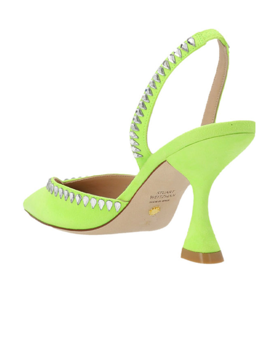 Stuart Weitzman Gemcut Xcurve 85mm Slingback Pumps In Green