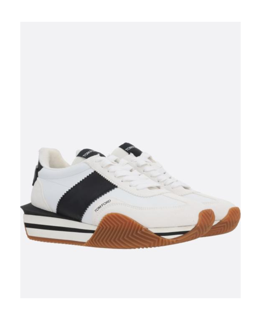 Tom Ford Logo-patch Lace-up Sneakers In White