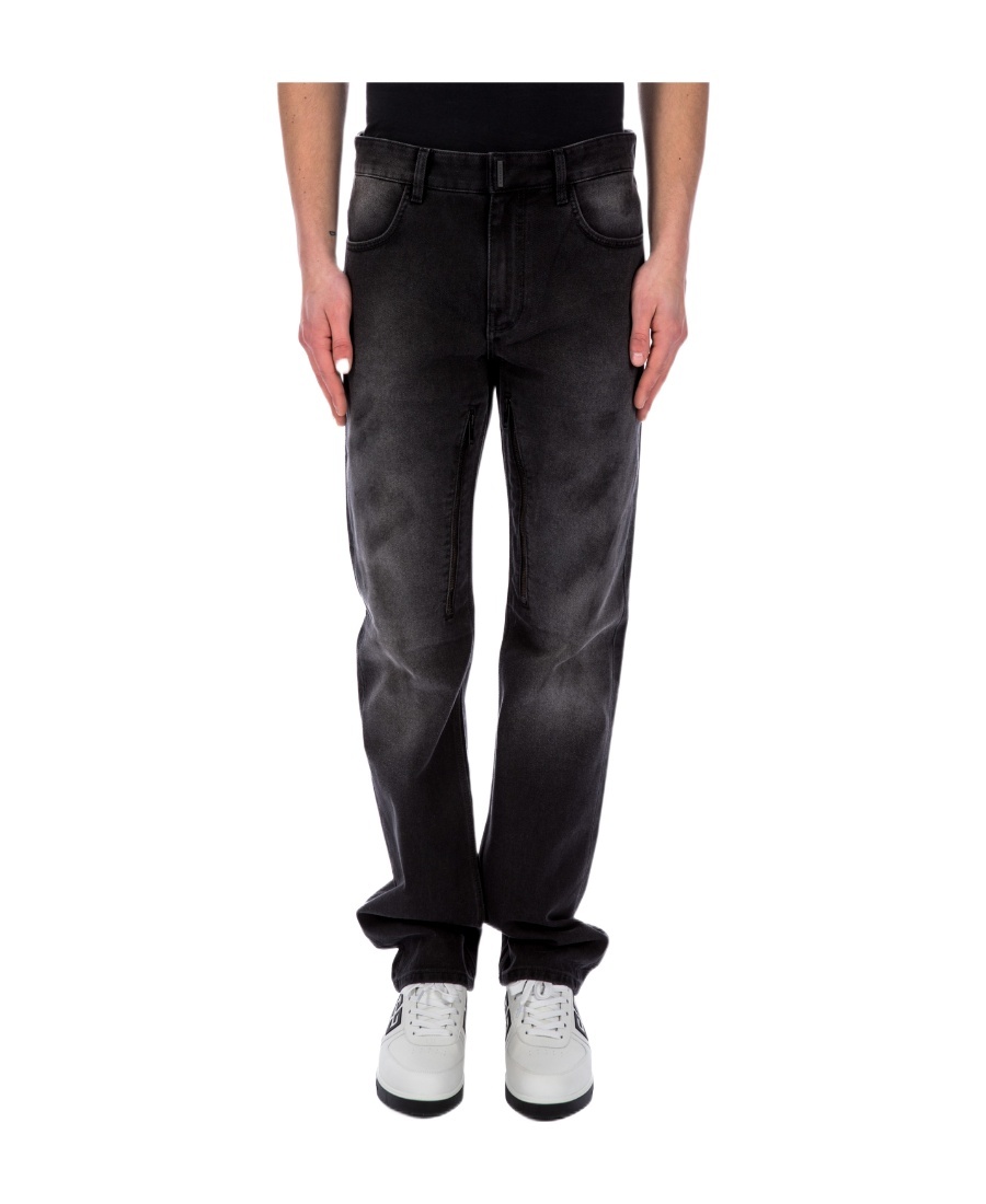 Givenchy Straight-leg Stonewashed Jeans In Black