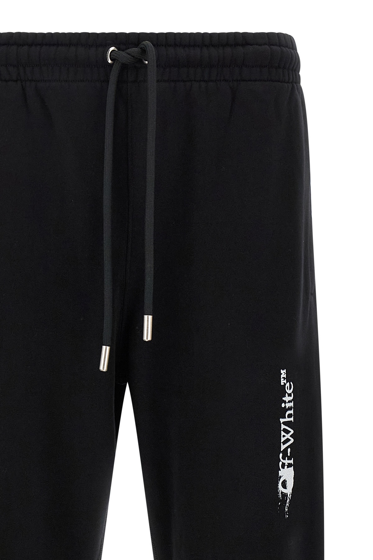 Off-white Cuffed Joggers Elastic Waistband And Pockets In Black