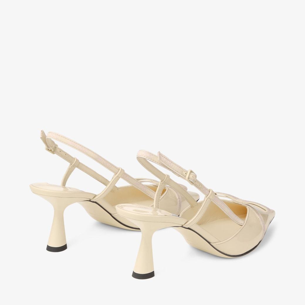Jimmy Choo Camila Pink Slingback Pumps With Medium Heel In Leather Woman In Neutral