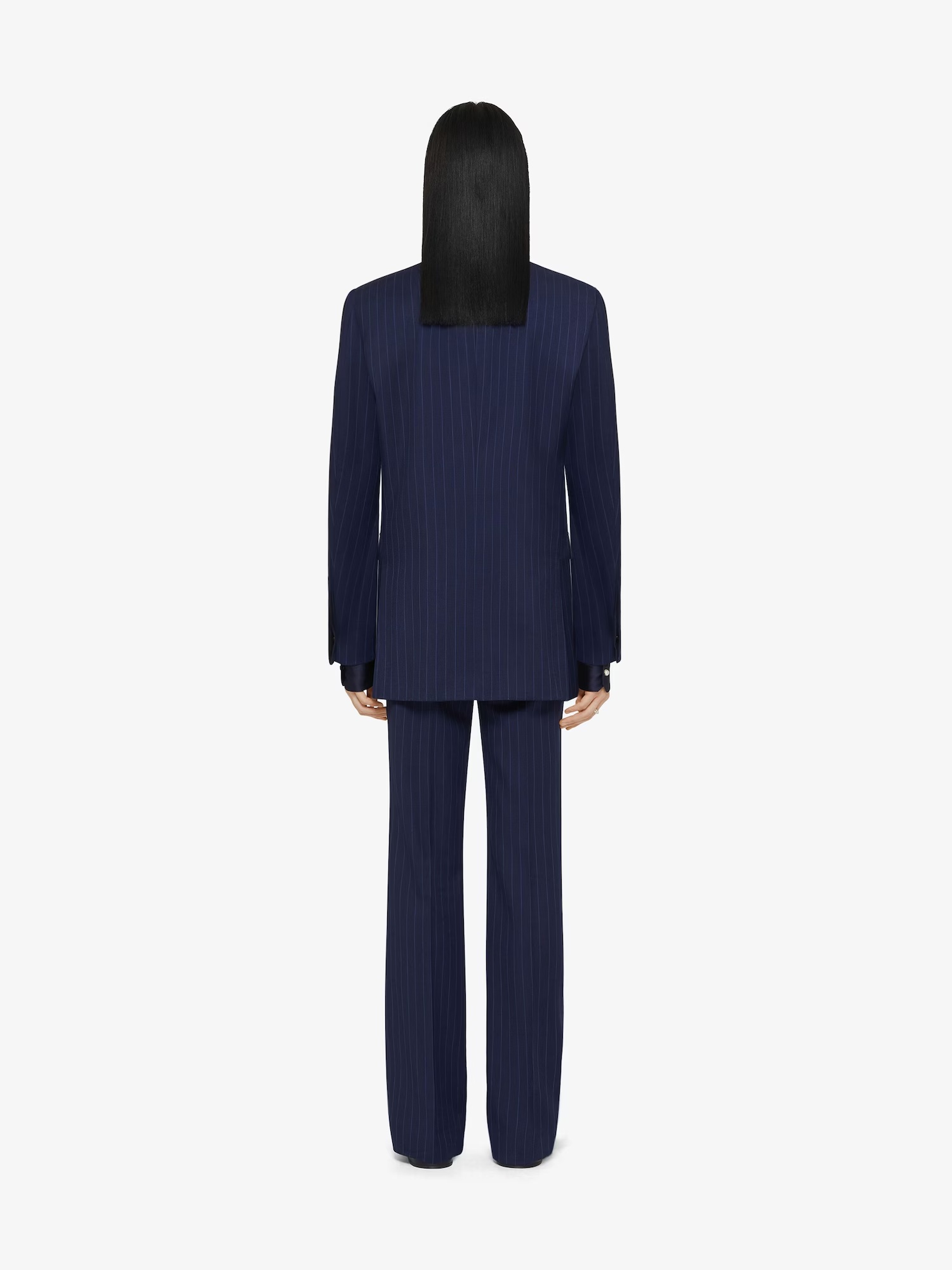 Givenchy Slim Fit Striped Jacket In Wool In Blue