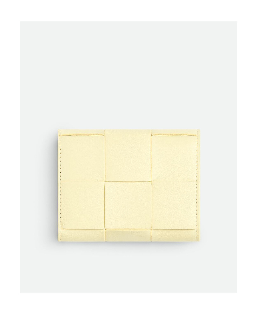 Bottega Veneta Cassette Leather Wallet In Yellow