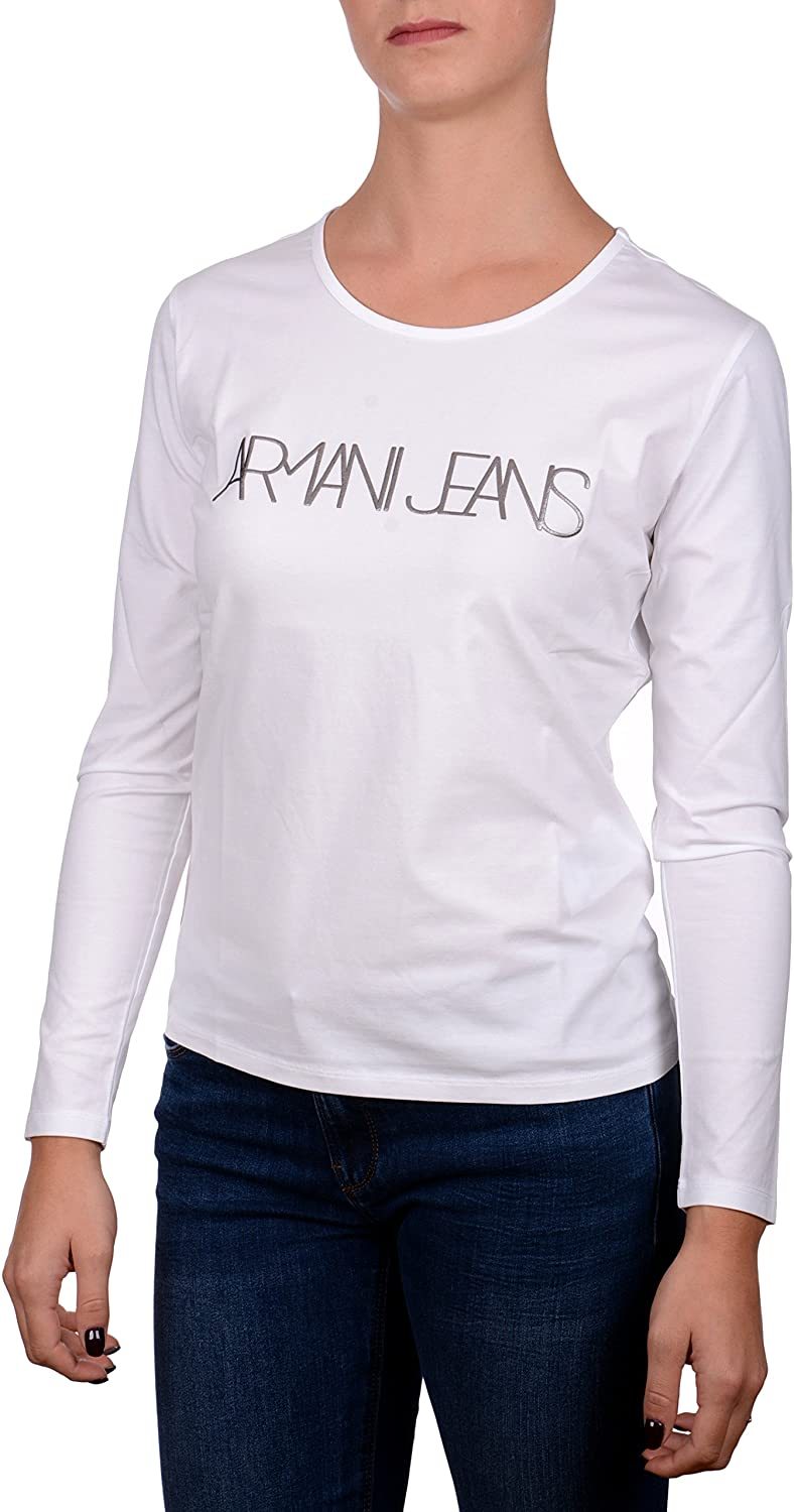 Shop Armani Jeans Long Sleeved T-shirt In White