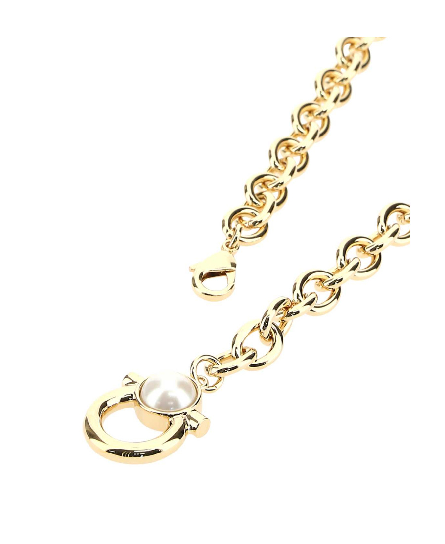 Ferragamo Chain Link Pendant Necklace In Yellow