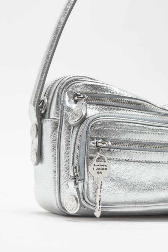 Acne Studios Camero Party Metallic-finish Shoulder Bag In Silver