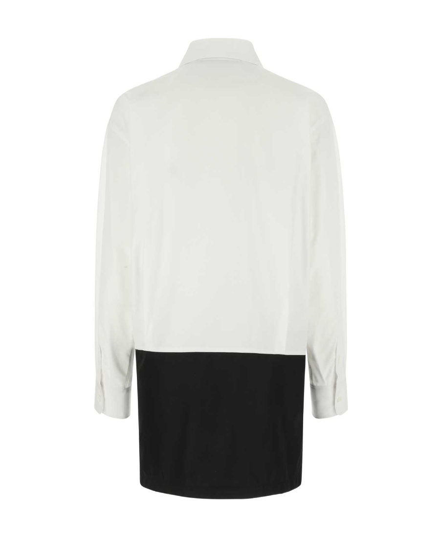 Prada Two-tone Panelled Shirtdress In White