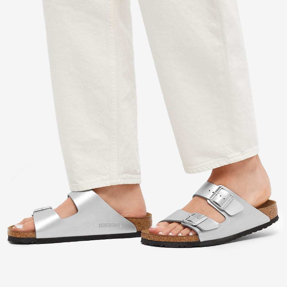 Birkenstock Glitter Double-buckle Flat Sandals In Silver