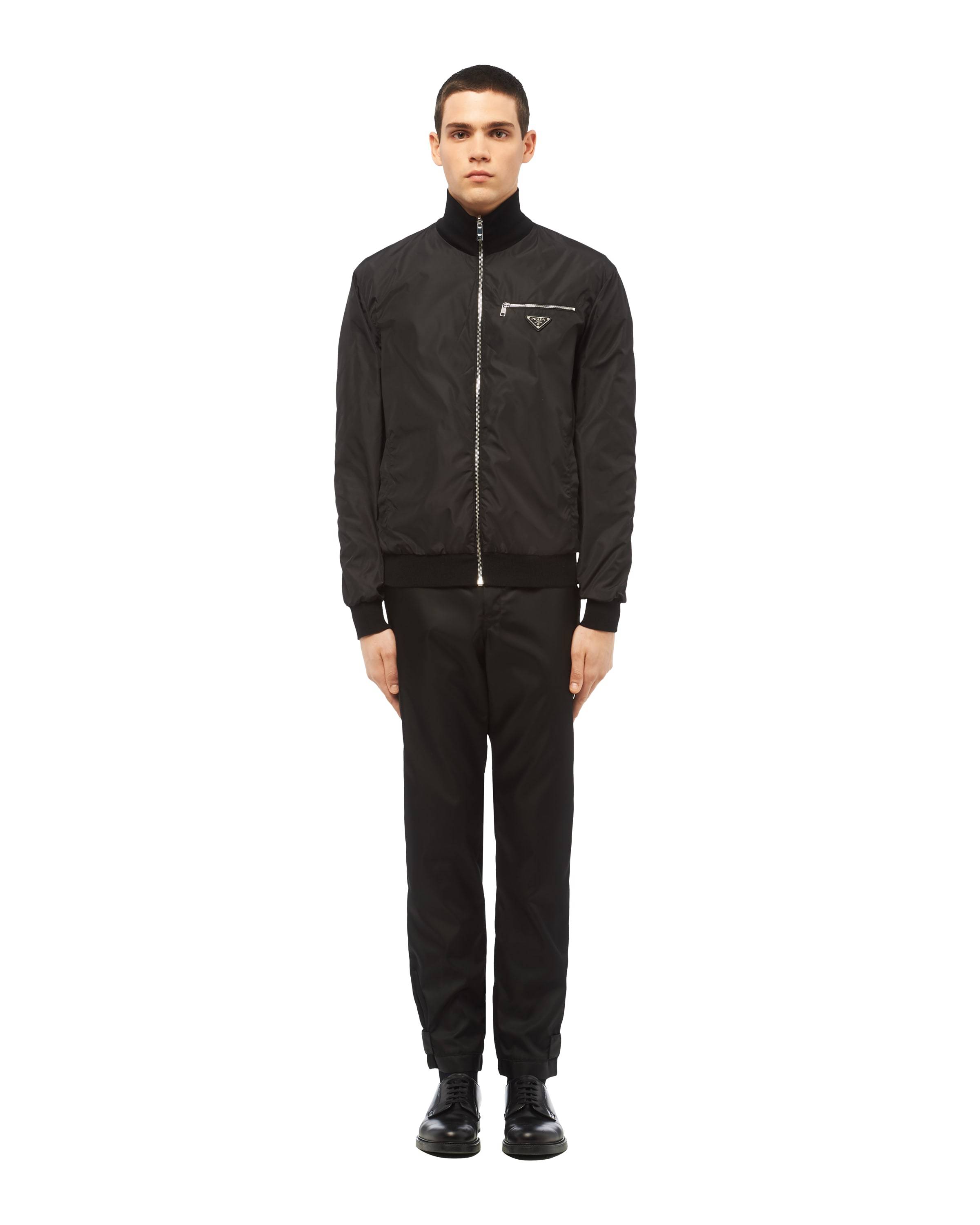 Prada Reversible Wool And Nylon Jacket Double-sided Pilot Jacket In Black