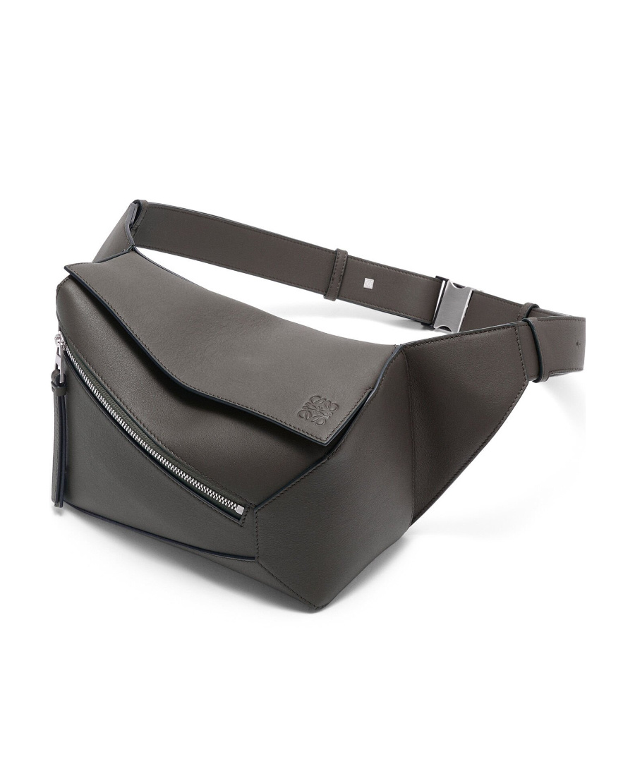 Loewe Small Leather Puzzle Belt Bag In Gray