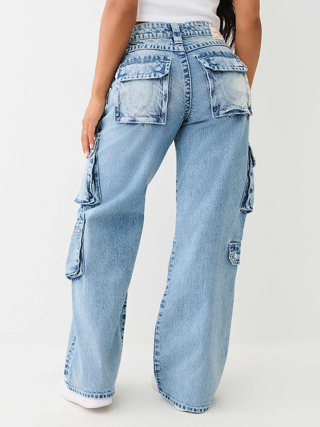 TRUE RELIGION BOBBI DISTRESSED BAGGY CARGO JEAN 