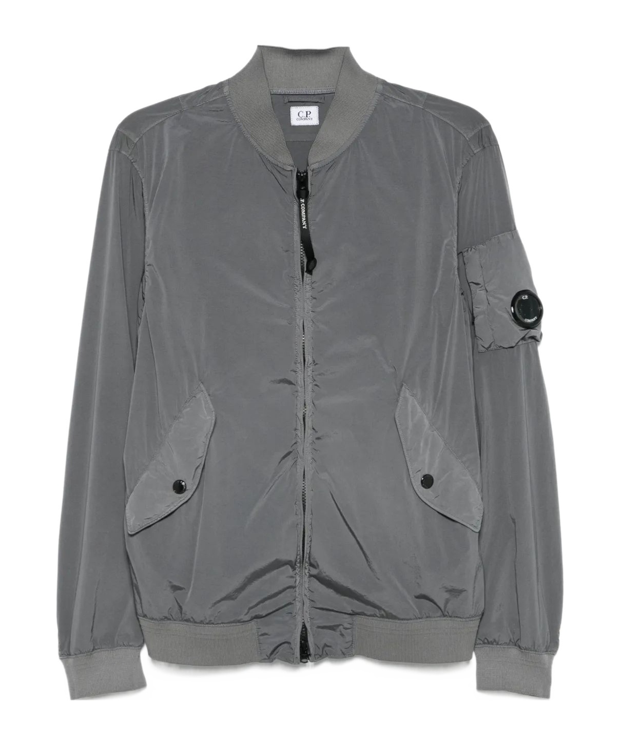 C.p. Company Lens-detail Bomber Jacket In Gray
