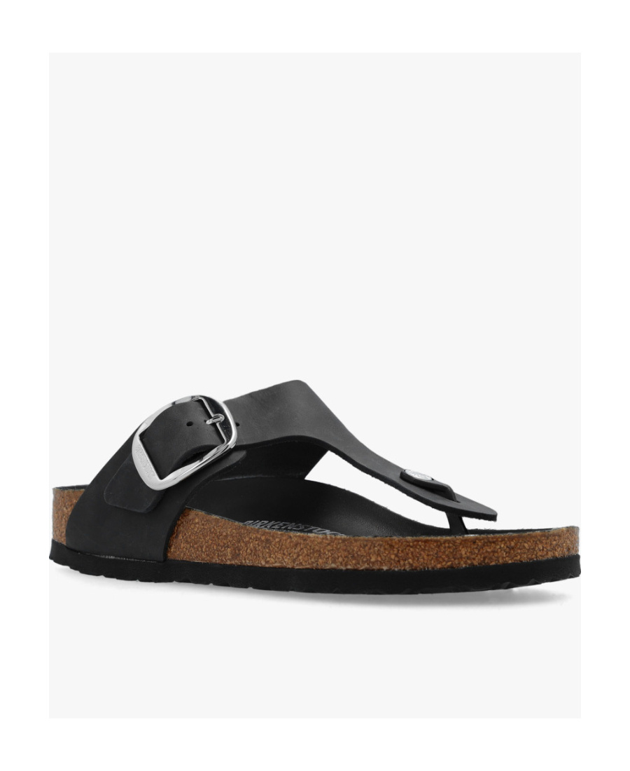 Birkenstock Gizeh Big Buckle 35mm Slides In Black