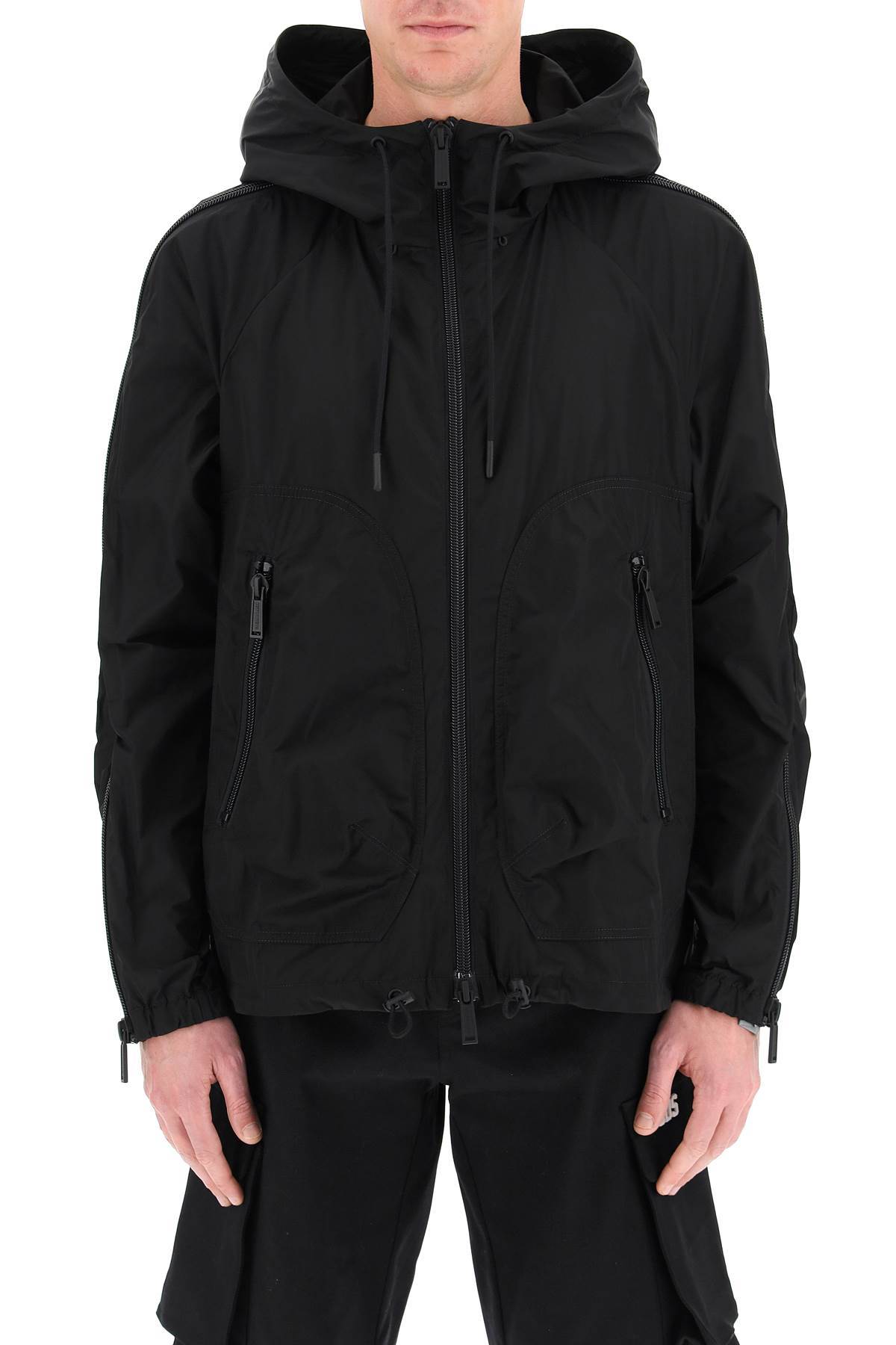 Shop Dsquared2 Zipped-sleeves Hooded Jacket In Black