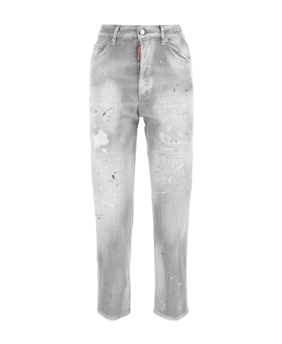 Dsquared2 Grey Stretch Denim Boston Jeans In Gray
