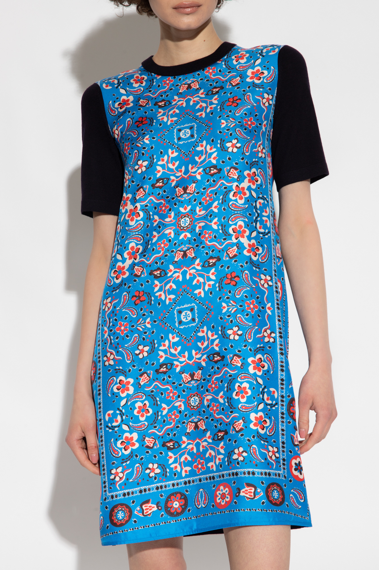 TORY BURCH PAISLEY-PRINT SHORT-SLEEVED MINIDRESS 