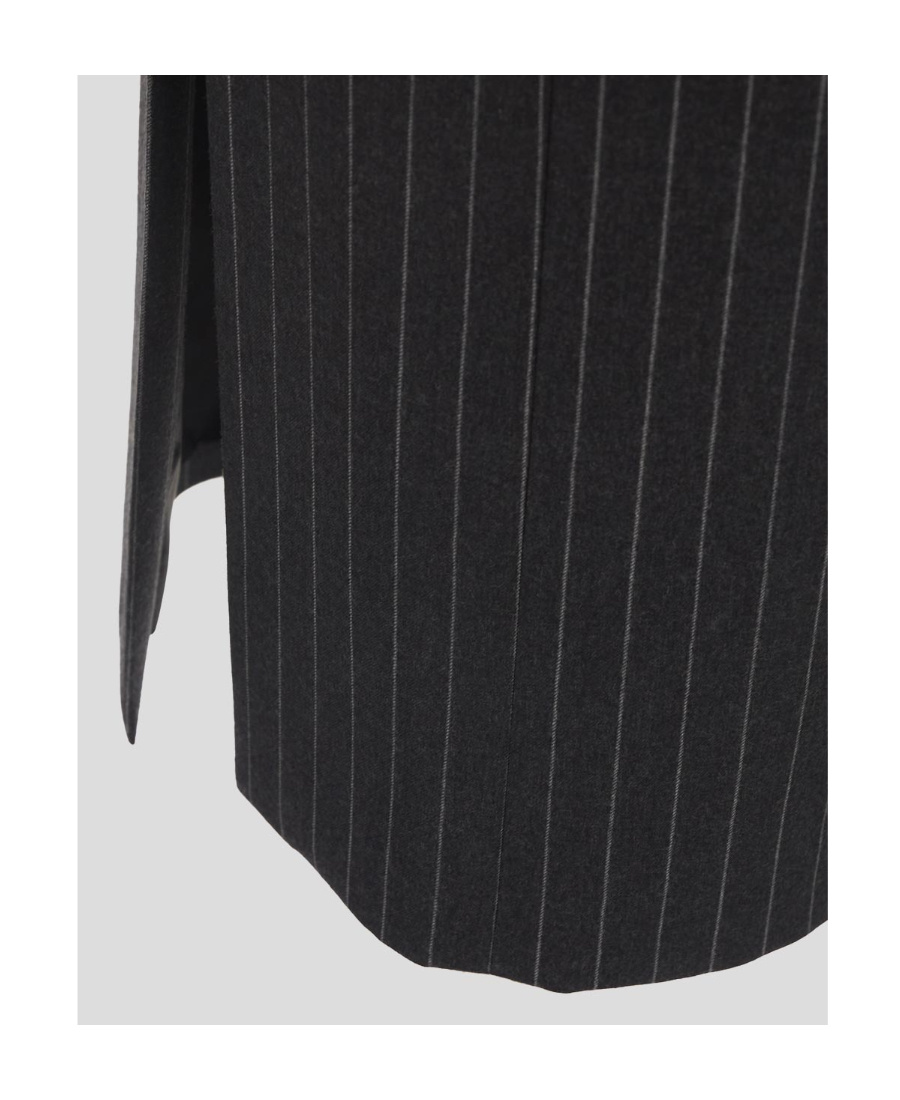 Versace Mid-length Pinstripe Skirt In Black