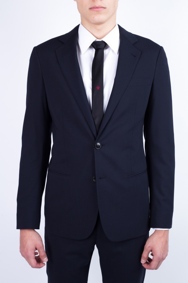 Giorgio Armani Long Sleeved Suit Jacket In Black