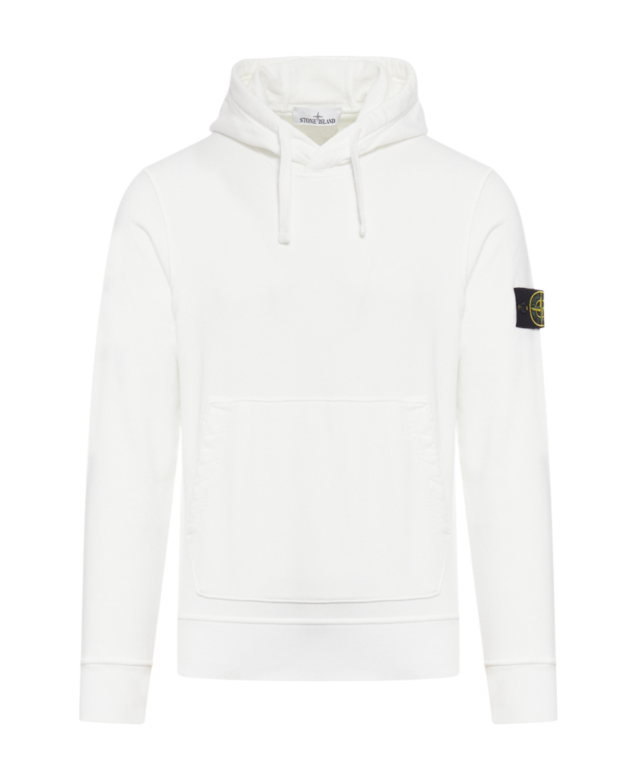 Stone Island Cotton Hoodie In White