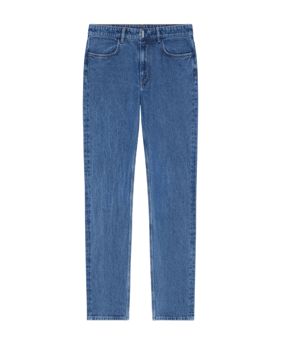 Givenchy Logo-plaque Slim-fit Jeans In Blue
