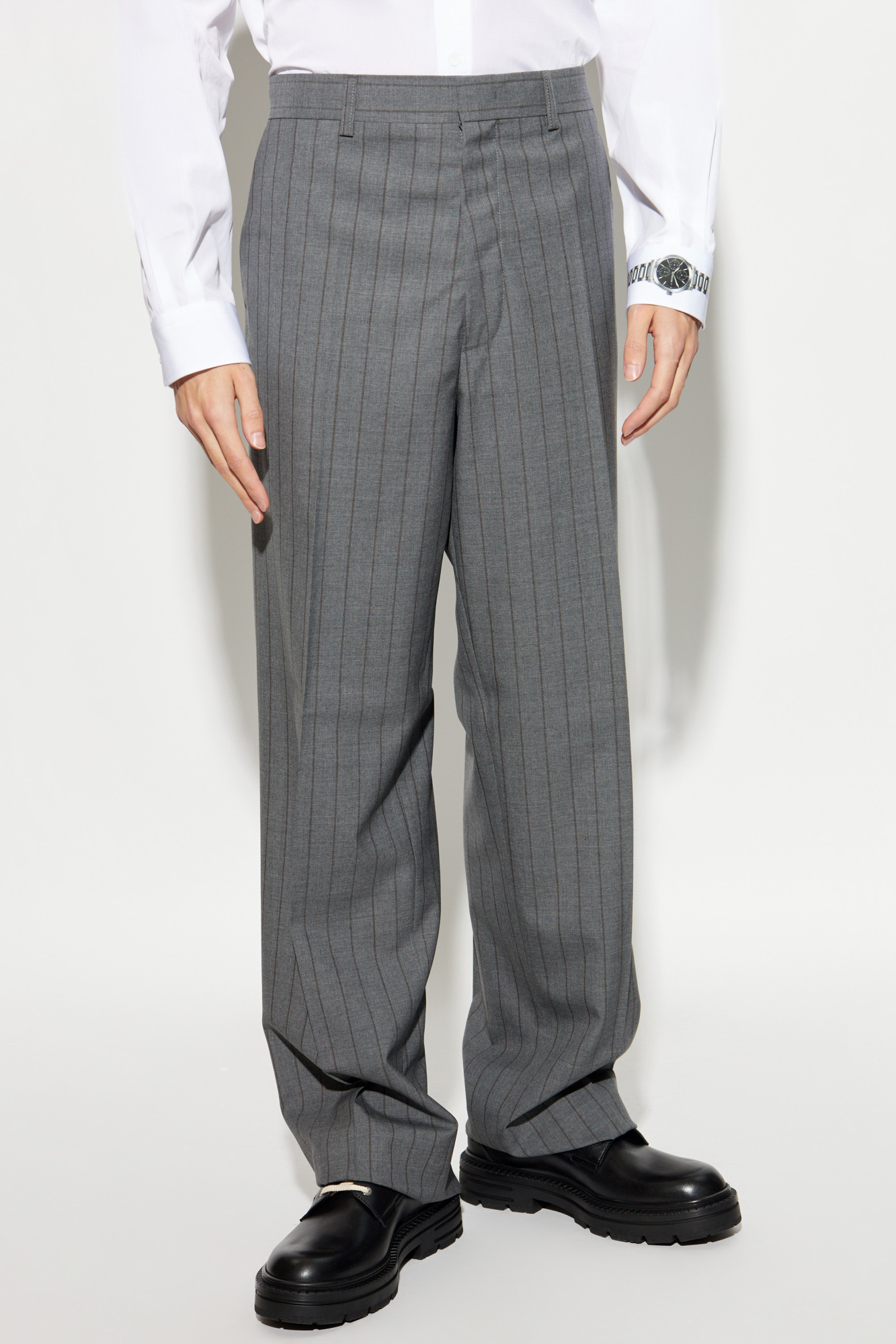 Moschino Belt-loop Casual Pants In Black