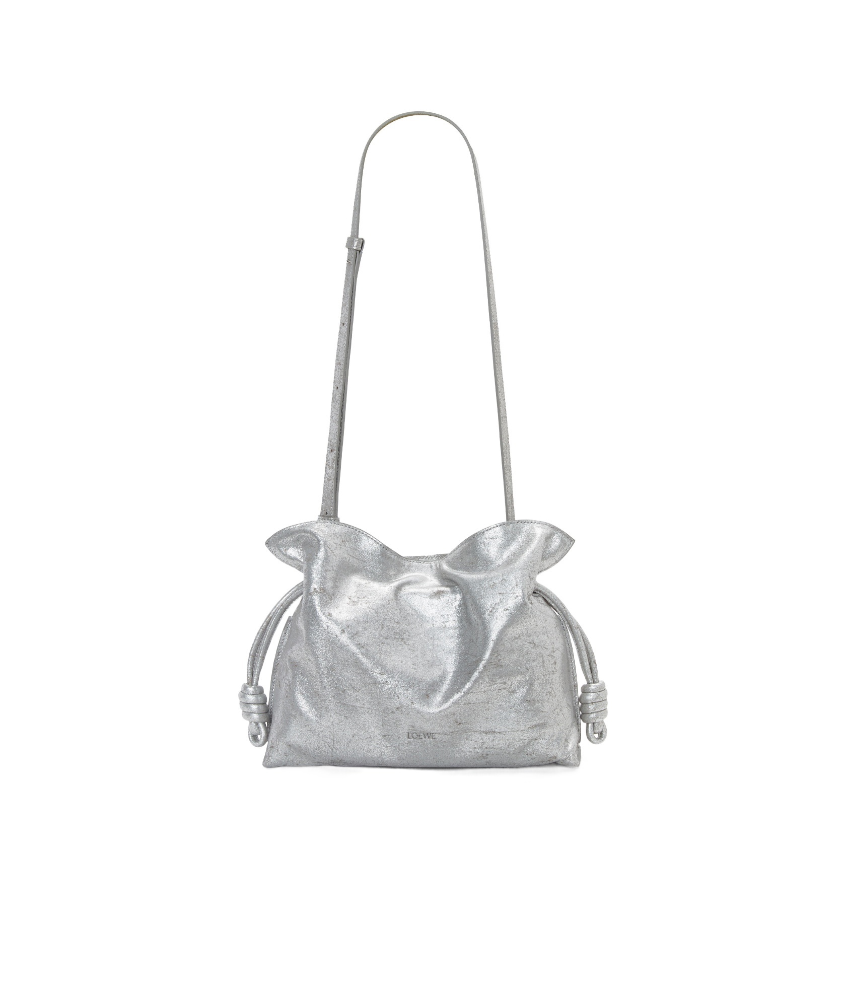 Loewe Flamenco Logo Shoulder Bag In Gray