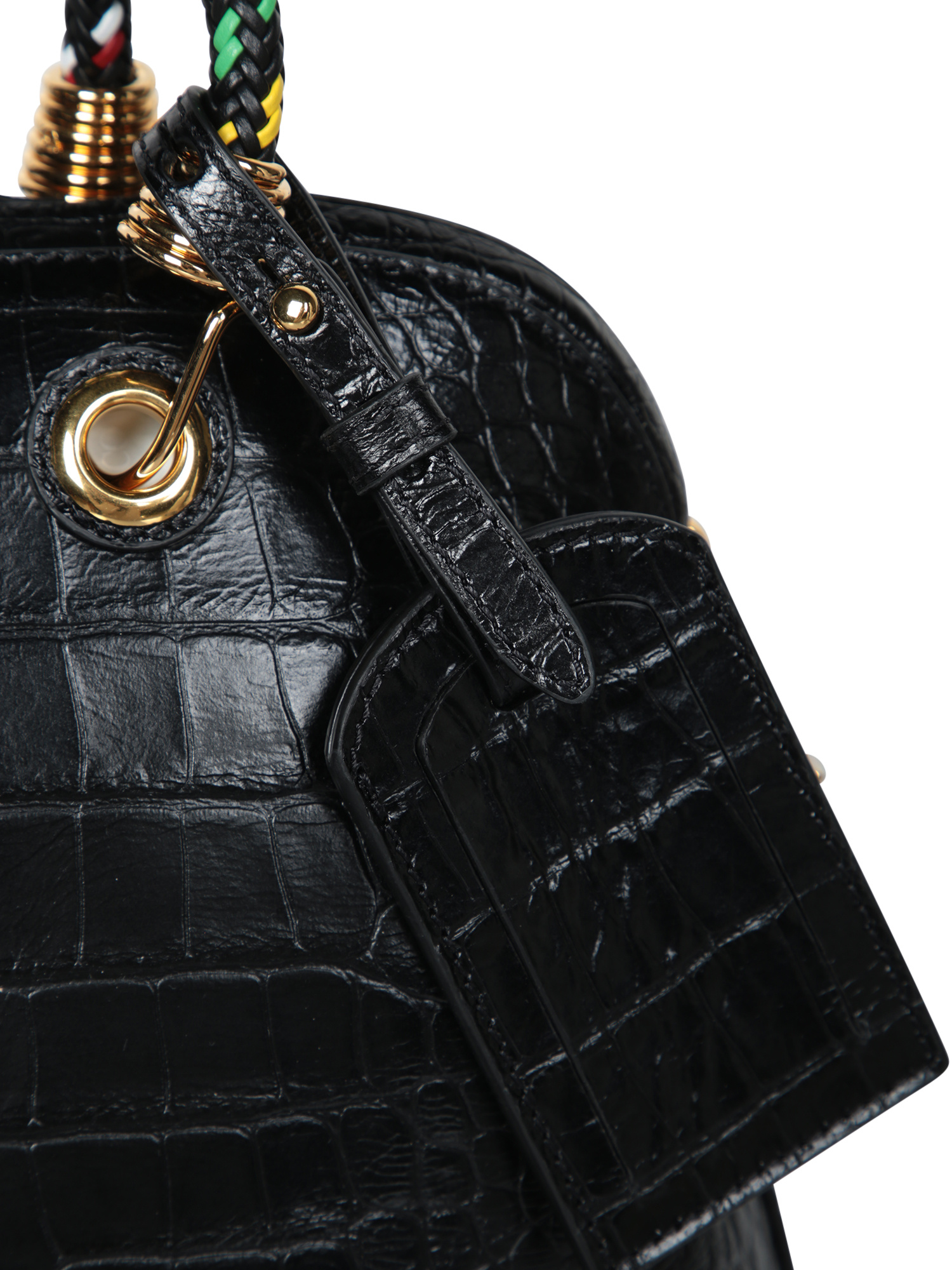 Moschino Crocodile-effect Tote Bag In Black