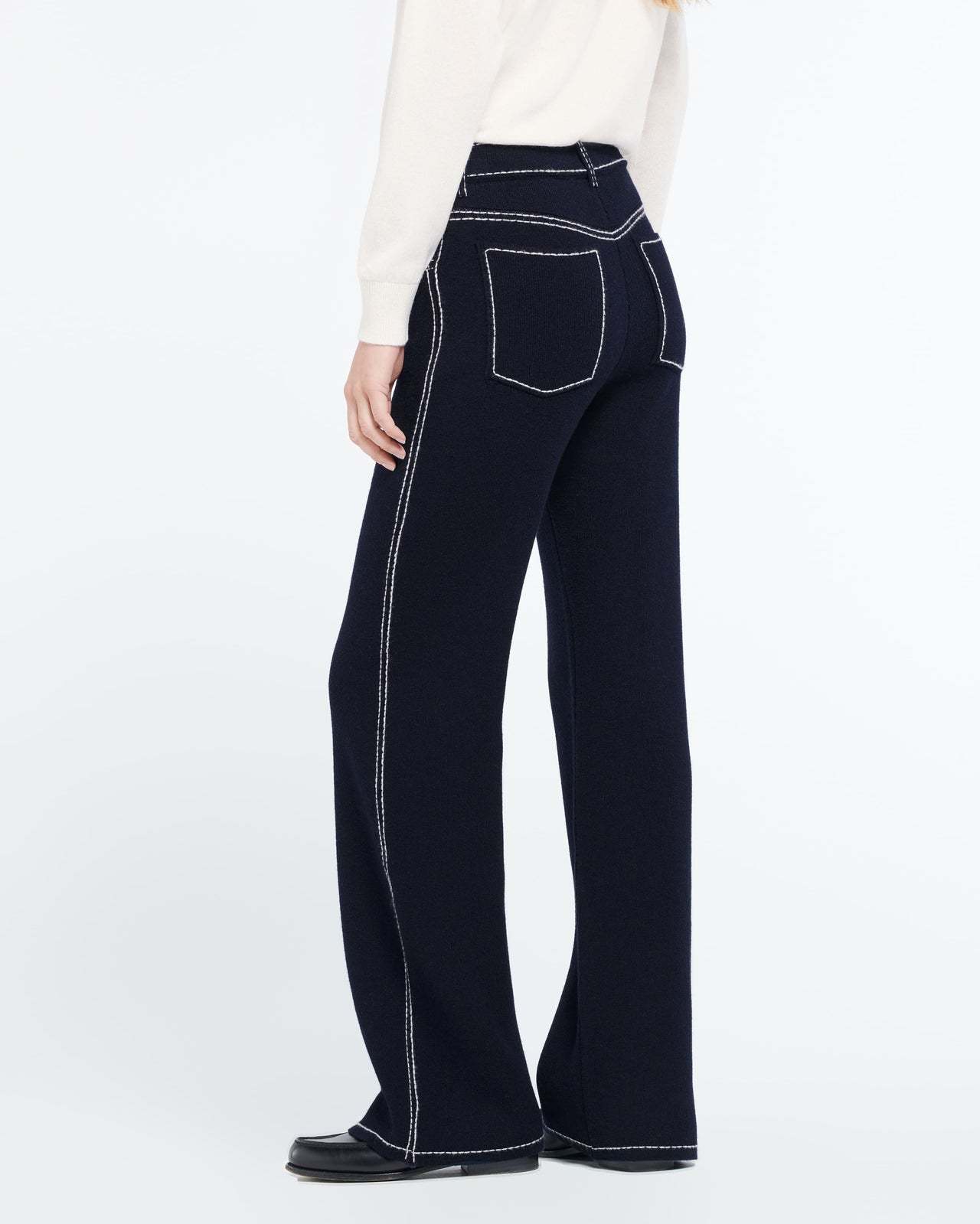 Barrie High-rise Wide-leg Trousers In Blue
