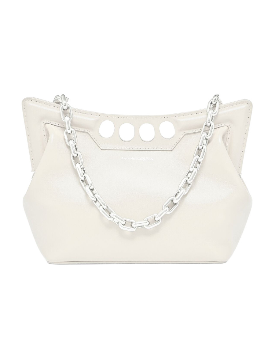 Alexander Mcqueen The Peak Curved Mini Bag In White