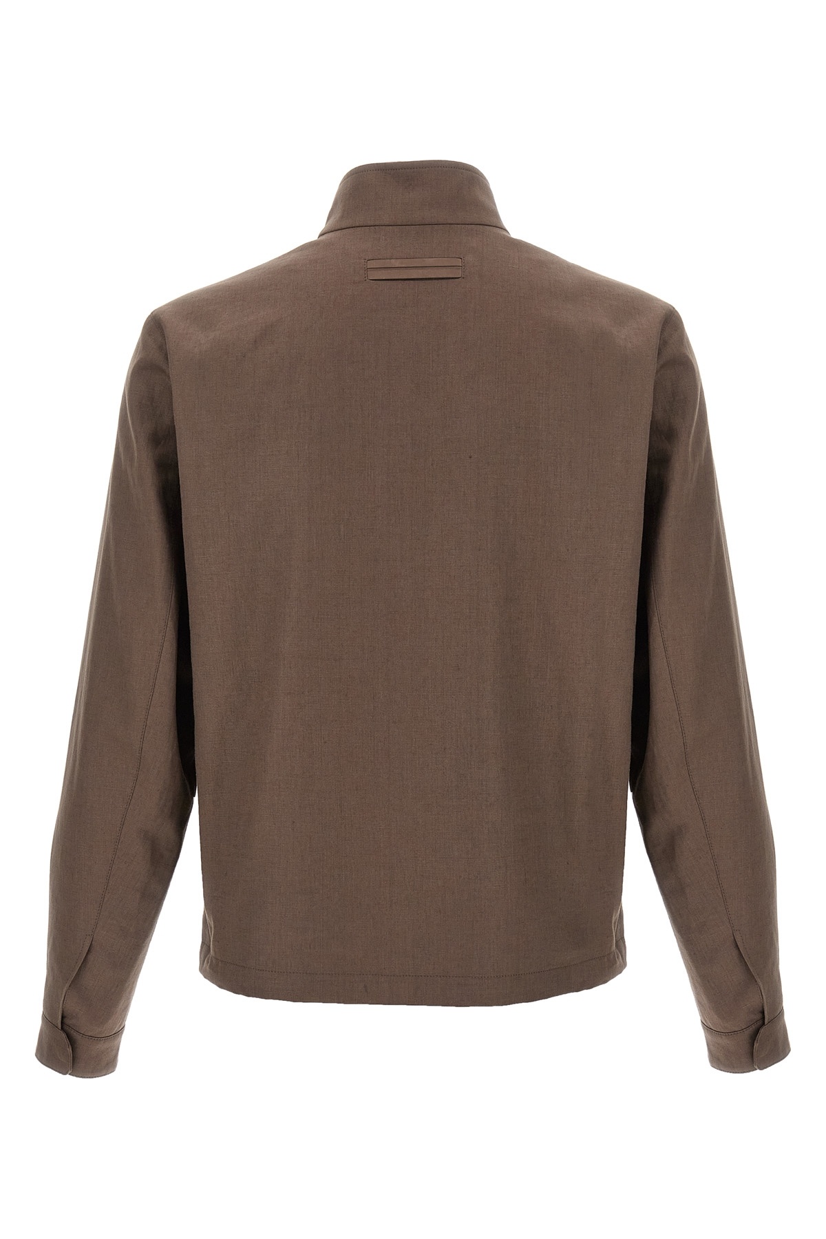Shop Zegna Long Sleeve Casual Jacket In Brown