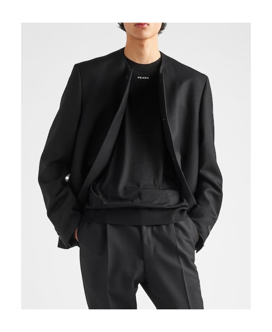 Prada Superfine Wool Sweater In Black
